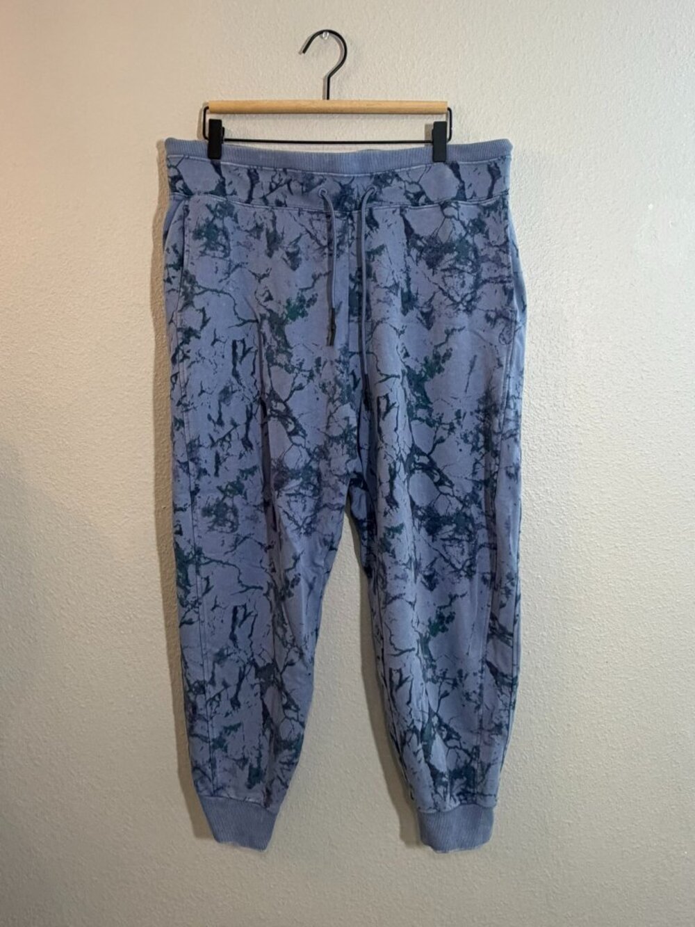 JoyLab Blue Marble Acid Wash Fleece Sweatpants Joggers Womens Size XL
